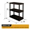 Large 3-Tier Shelving Unit, W36 x D18 x H38" Interlocking Multipurpose Garage Plastic Shelf Organizer, Black